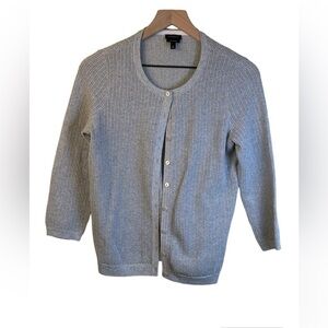 Talbots Gray Silver Cardigan Button Front Size Medium